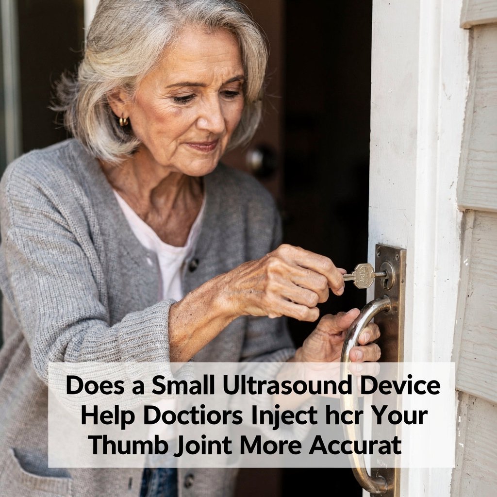 does a small ultrasound device help doctors inject — Rhizarthrosis medical illustration